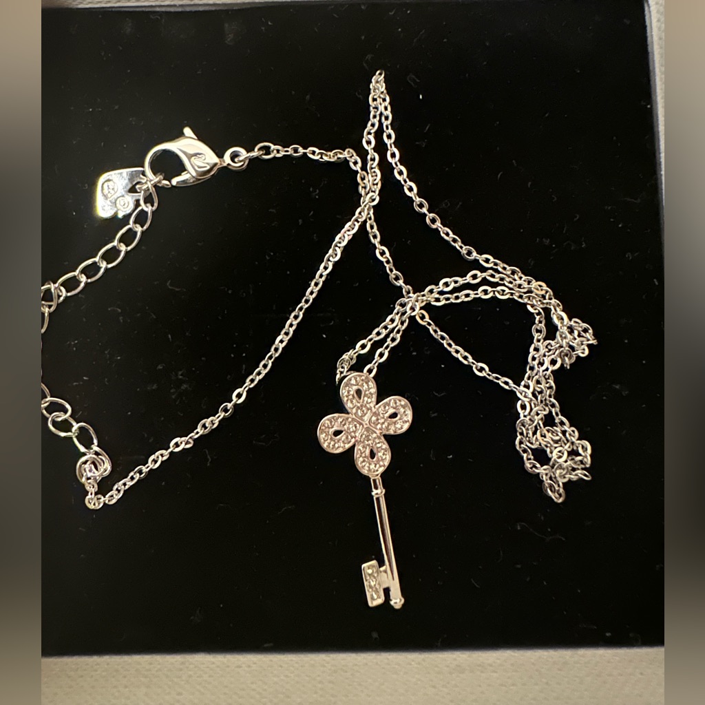 Swarovski Silver Key Pendant Necklace